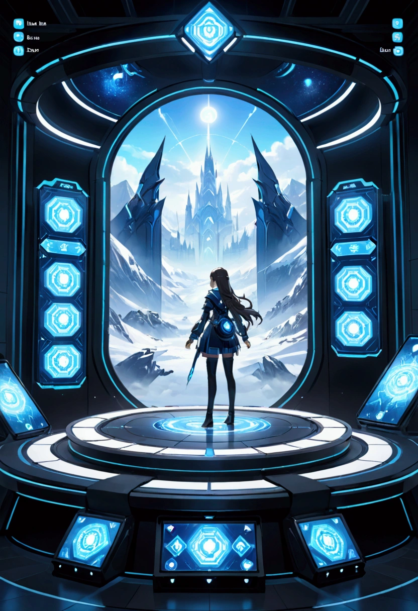Game screen with my girl standing in the center, Includes various UI