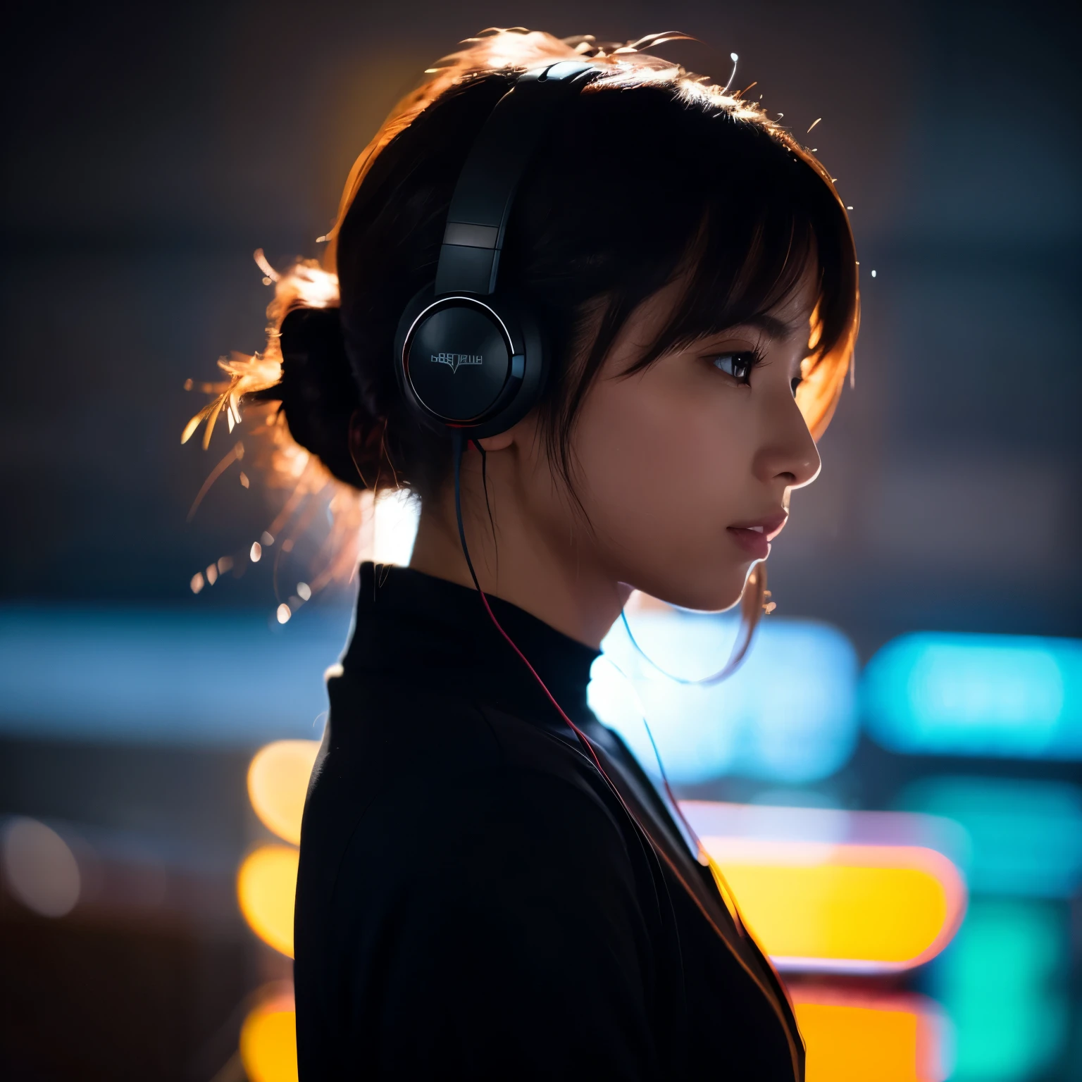 silhouettes 、8K、headphones