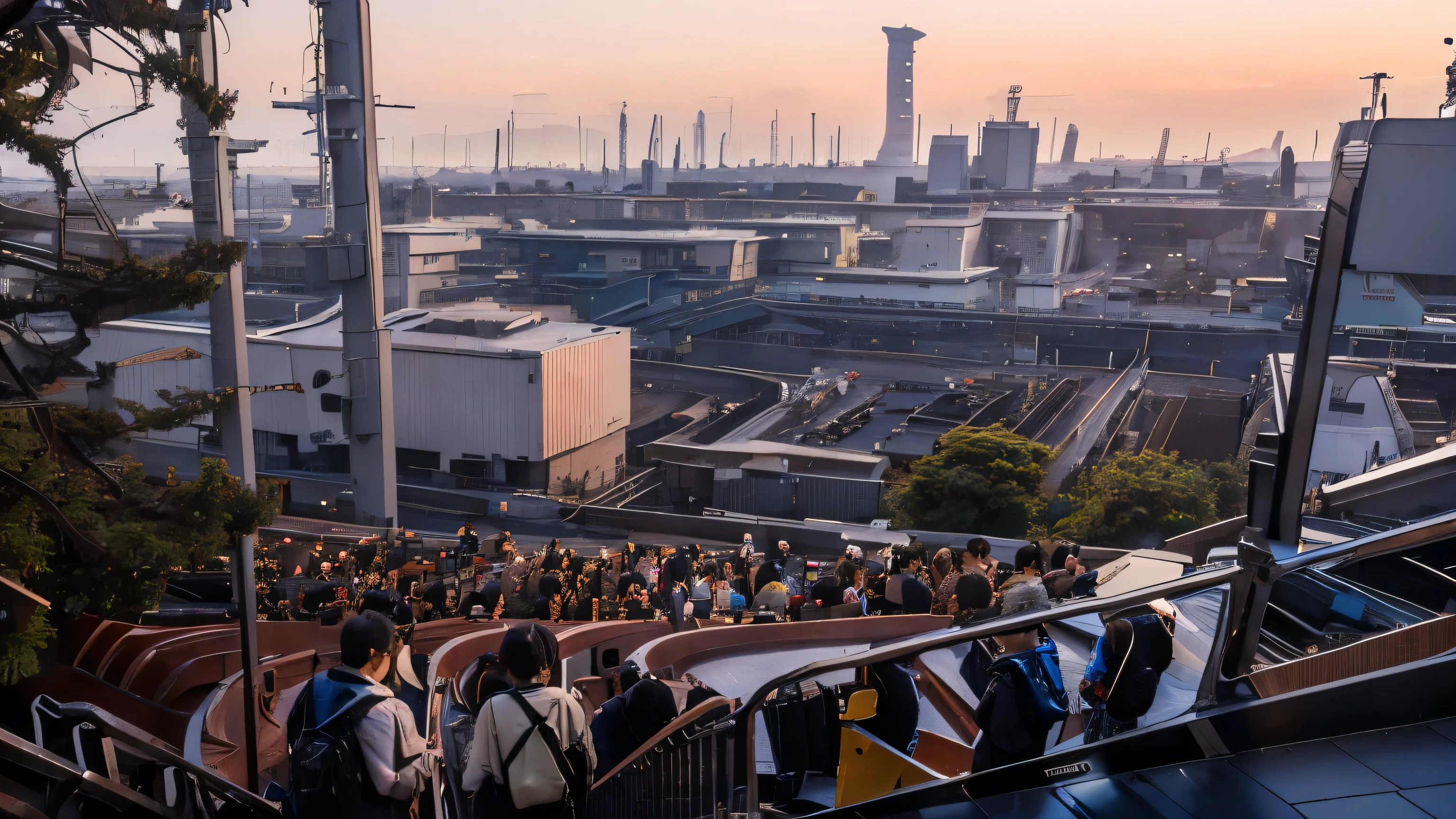 View of many people busy going to work in Japan