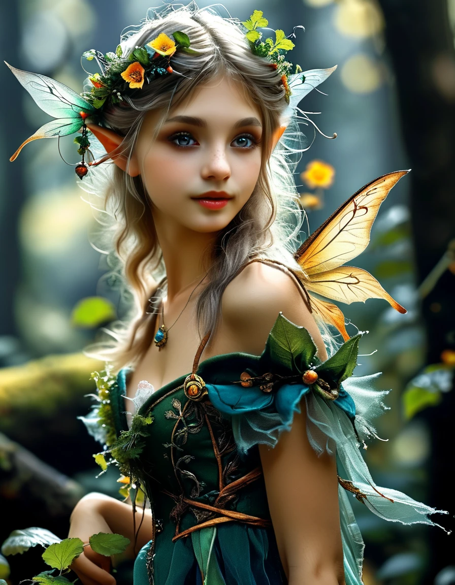 High Quality, High Resolution, One beautiful girl, Forest fairies, elves, fantastic.