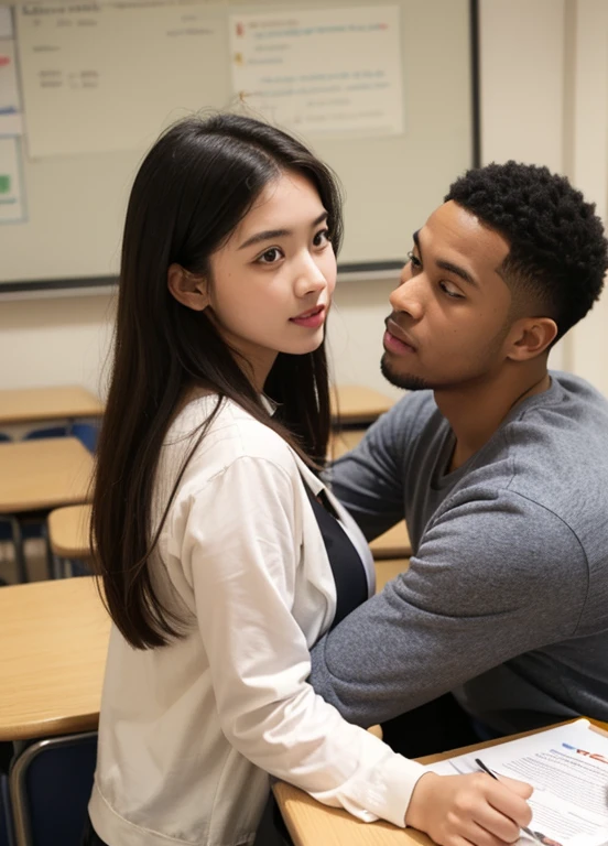 Students school gf with black man bf teacher