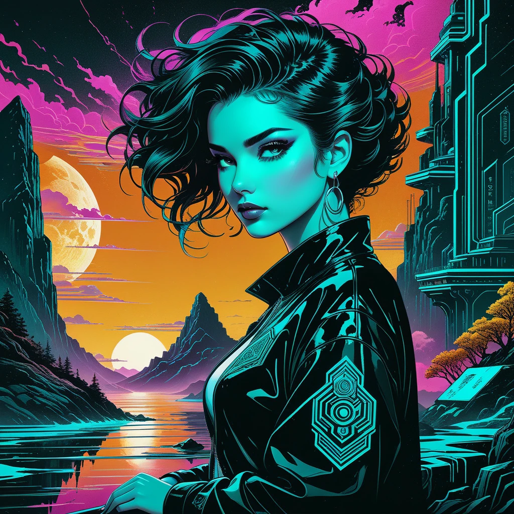 by Duncan Fegredo and Abigail Larson, hyper detailed, professional poster art, bold lines, award winning, trending on ArtStation , (intricate details, masterpiece, best quality:1.4), looking at viewer, dynamic pose
((Fantasy-themed, fantasy art, swift brush strokes))
lonely Bluff
cool weather
Niko Henrichon
vaporwave style . retro aesthetic, cyberpunk, vibrant, neon colors, vintage 80s and 90s style, highly detailed