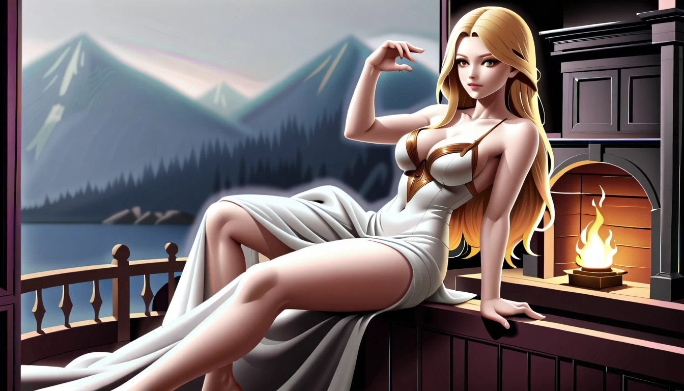 high quality,HD,16K,Sharp Line,1 Girl,fantasy, (Fire Spirits),Pretty Face, Large Breasts, Beautiful legs,In the mountains,Focus Girl,detailed Pretty Face,Detailed clothes,beautiful eyes,Cool,Sexy,Dynamic Angle,穿着华服的神明Strike a pose拍照, Ancient mysterious sexy goddess, Traditional beauty woman, Beautiful female warrior god of war , Beautiful sexy goddess, Gorgeous role-playing, high, Beautiful young girl, Beautiful woman, 华丽Beautiful woman, Complex clothing,Chinese Mystical Aesthetics, Beautiful Asian ancient mysterious girl, Extremely detailed shot of the goddess, Jaw-dropping sexy beauty, Big breasts deep neckline sexy belly button(butt), (bedroom), (Sexy Girls), masterpiece, best quality, Bangs, blush, Chest, clavicle, Eyebrows visible through hair, (Gradient red and gold hair), Jewelry, Long hair,Bright Eyes, ring, (solitary), illustration, fashionable, miss, Strike a pose, background, element, confident, Express, Accessories, majestic, striking, key point, Dynamic poses, ((plump)), (black))Woman in transparent dress,Viewer,(((Full breasts, Keeley University))),Slim waist,(Navel exposed,Bare waist), Long hair, extreme detailed details, 详细的fantasy艺术, Stunning character art, Beautiful and exquisite character art, Beautiful transparent dress, Very detailed, Large Breasts,Chest,Golden ratio figure,Beautiful figure,Ultra wide-angle shooting,Full body shot拍摄,Body close-up,Full body shot,Wearing a pleated tulle skirt,柔和动漫illustration, 柔和的深色background,Fujifilm XT3 Clear focus, f 5.6, High Detail, Clear focus,(Wearing openwork clothing),, (Natural light), (Tempting)translucent, Good velvet quality, Compared, Divine Light,, Silver hair, 天空background, Absolute Strength,Female Shinmei,穿着性感丝绸的Female Shinmei,,Large Breasts,Chest,Golden ratio figure,Beautiful figure,Ultra wide-angle shooting,Full body shot,Body close-up,Full body shot, Wearing a tulle dress, Model shooting style, Large Breasts,饱满Chest,Golden ratio figure,Beautiful figure,(Extremely detailed CG 8k wallpaper unit), The most beautiful artistic photos in the world, , 8K 超HD, ) on the beach,Sexy lazy posture,Sexy seductive expression,best quality,masterpiece,Ultra-high resolution,(Practical:1.4),original photo,Ultra-high resolution