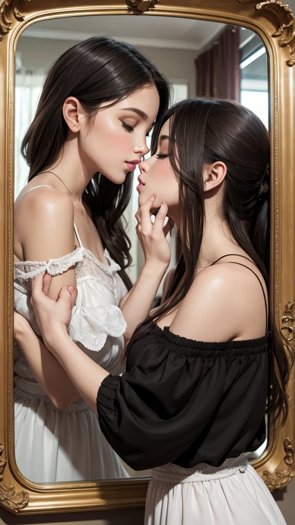 Kissing Day with a mirror