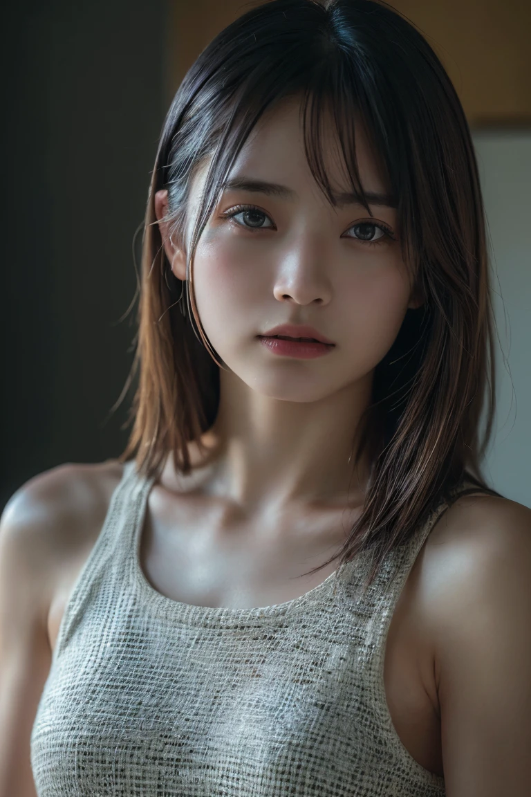 (Highest quality:1.4),(masterpiece:1.4),(Realistic:1.4),(Realistic:1.2),(超High resolution, RAW Photos:1.4),(High resolution, Ultra-detailed:1.2),(8k:1.2),Cinematic photography,a photo of a dark-haired,One girl,alone,wear ,((Japanese female warrior))、((Upper Body:1.3))