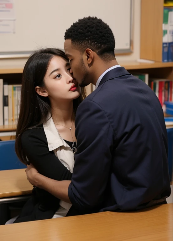 Students gf with black man bf teacher((africa)),kiss