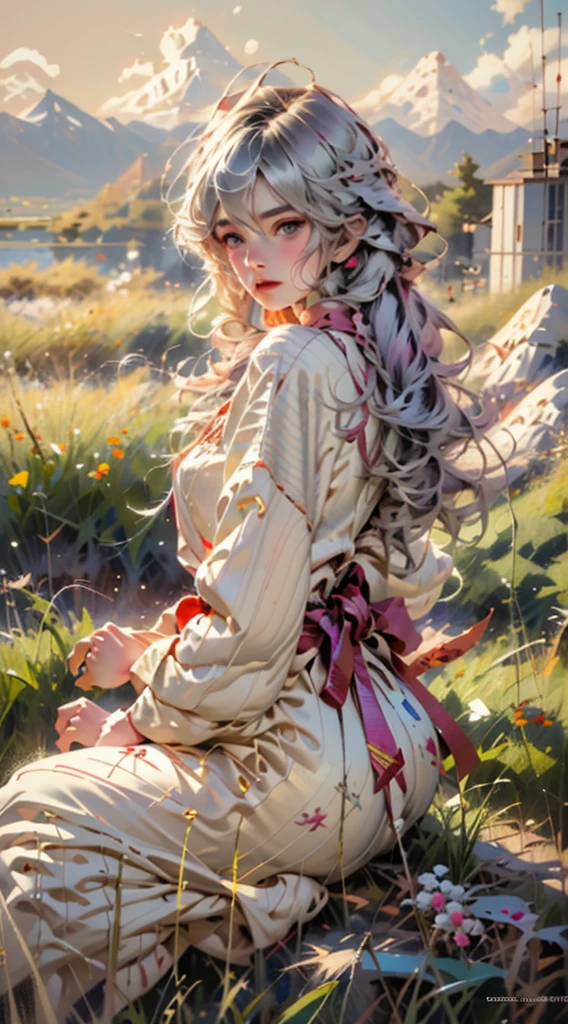 (The best quality,4k,8k,High Resolutions,masterpiece:1.2),ultra detailed,(realist,fotorrealist,fotorrealist:1.37),portrait,science,Style image of a woman dressed in a white and red ta dress, guweiz, 8K high quality detailed art, Obras de arte al estilo de guweiz, Trends on CGVatstation, guweiz en Artstation Pixiv, guweiz en Pixiv Artstation, masterpiece de guweiz, anime goddess, 2. 5 d cgi anime fantasy artwork, Color