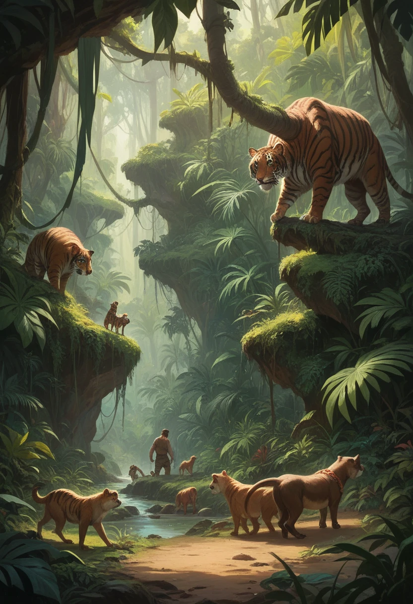 Ronaldo in jungle with animals