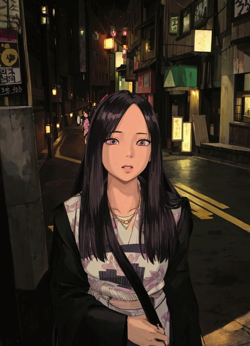 arafed woman standing on a city street at night, portrait of jossi of blackpink, jossi of blackpink, blackpink jennie, a young asian woman, portrait of a japanese teen, roseanne park of blackpink, beautiful japanese girls face, sui ishida with black hair, gorgeous young korean woman, beautiful young korean woman, asian girl with long hair, young asian girl
