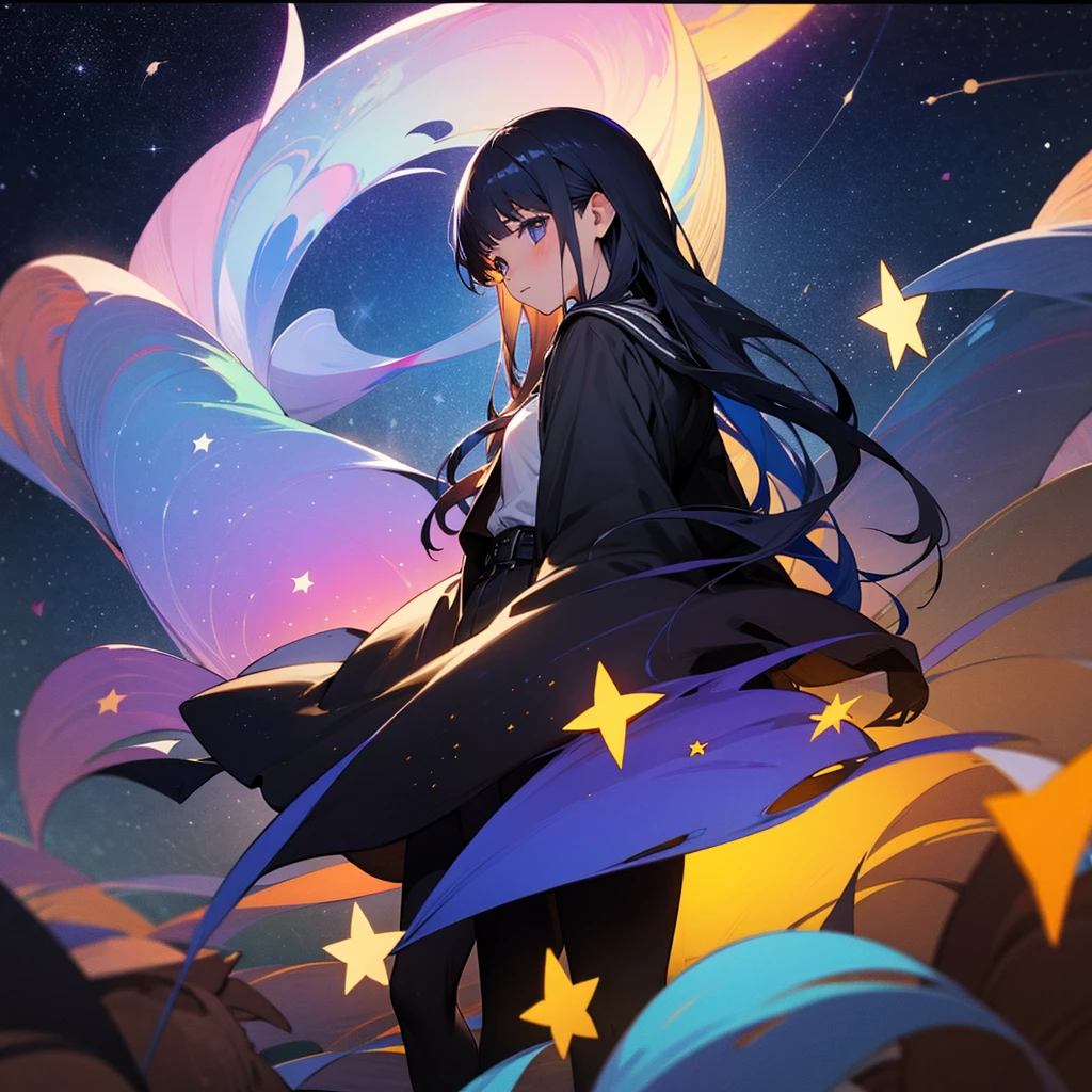 Girl looking at the stars