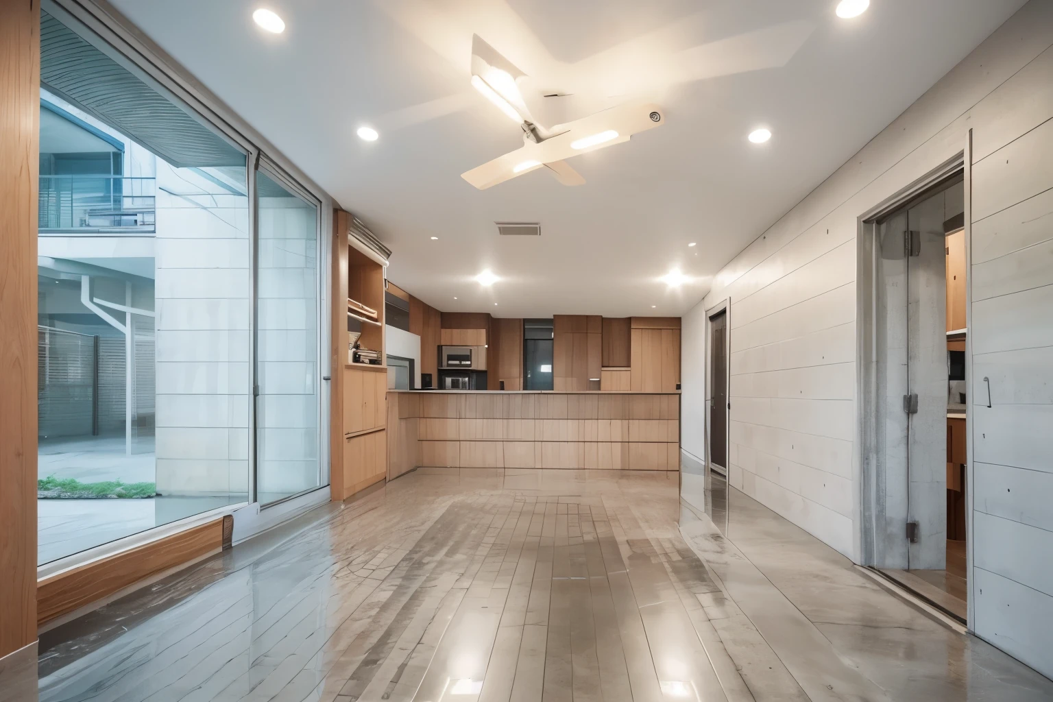Change the angle, Change the design, Concrete floor, The lines on the floor are straight.