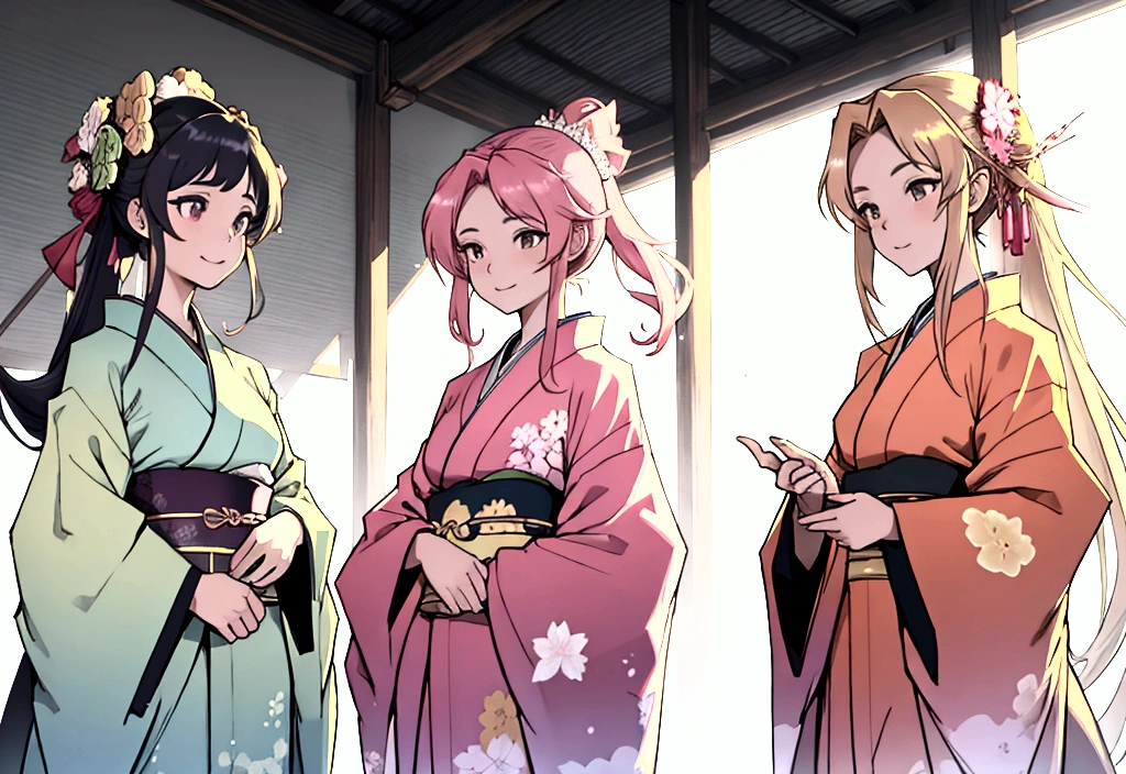 2 beautiful girls kimono