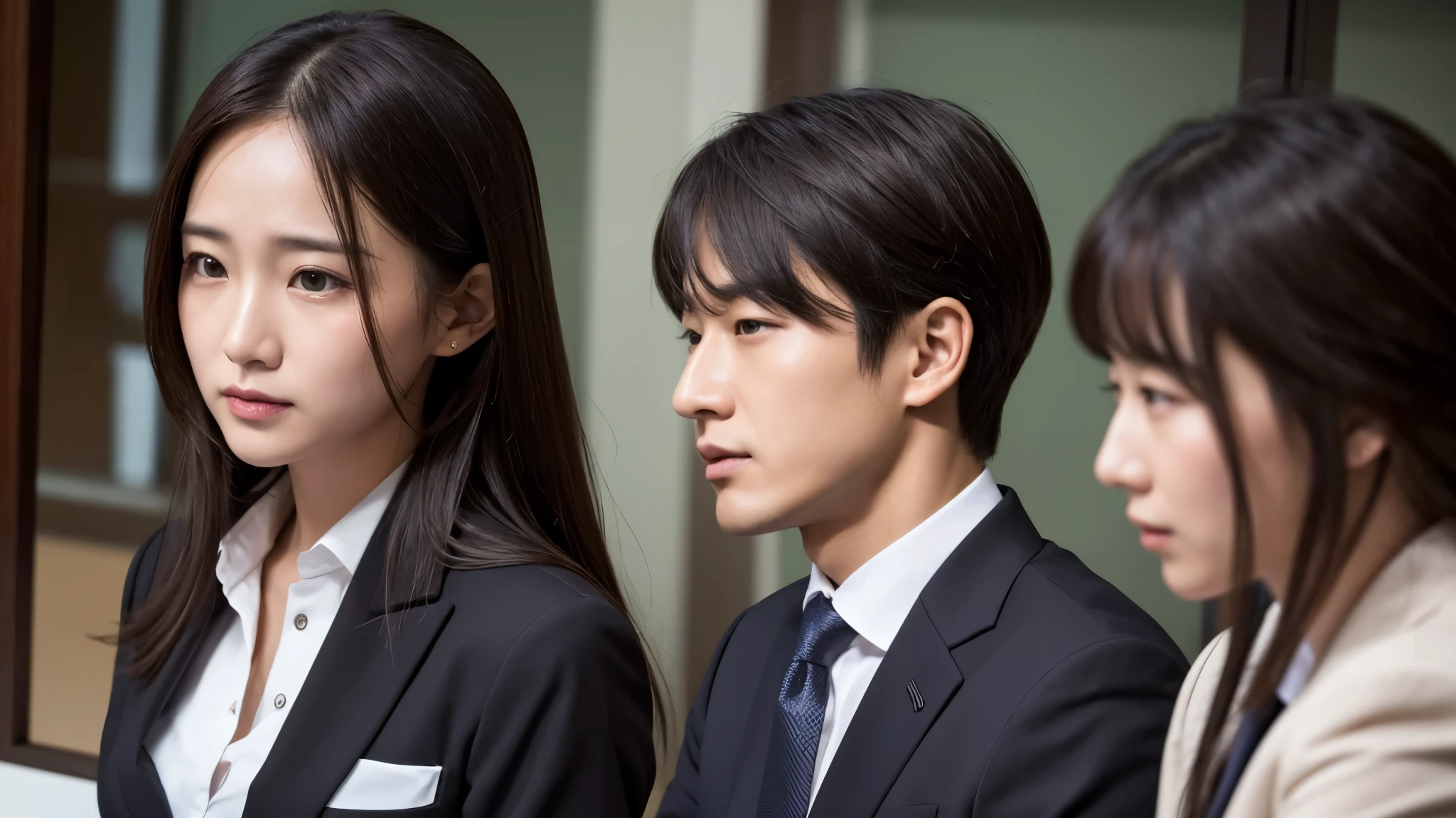 interview business suit Male face People with exposed foreheads and people hiding their foreheads with bangs