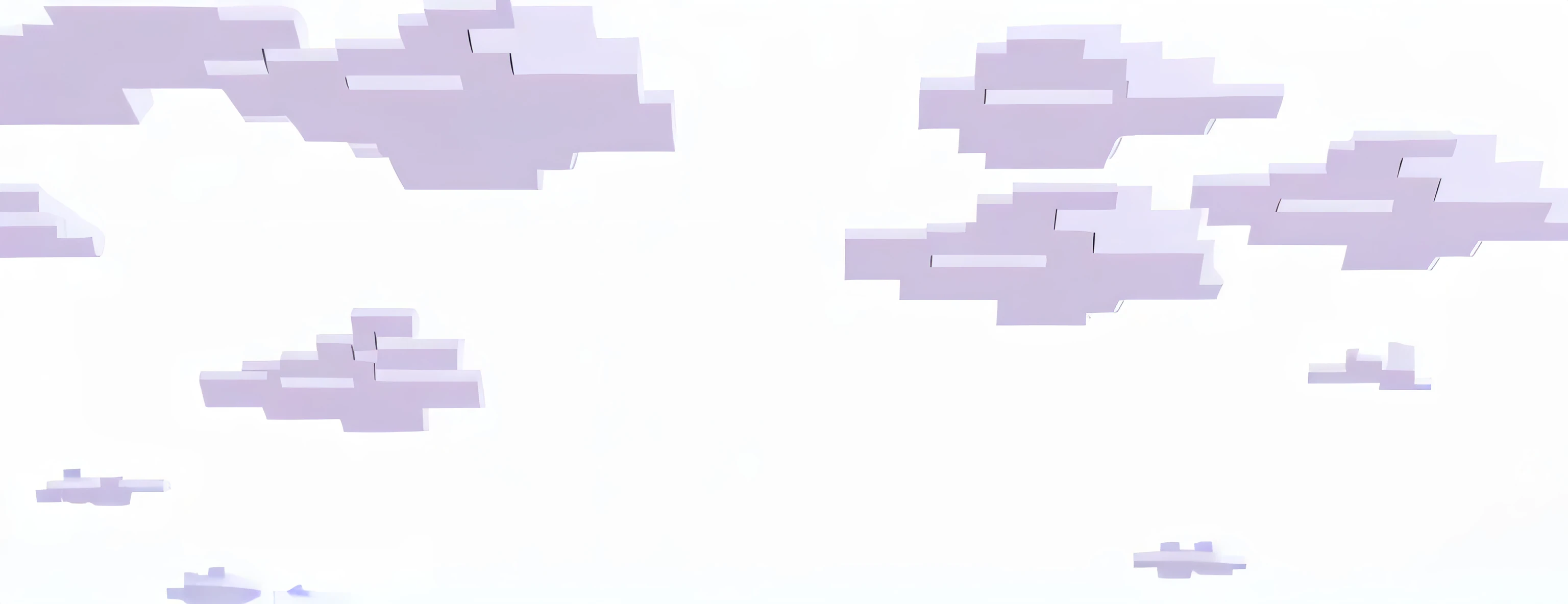 Pixel style clouds,legos,Large polygons,Soft edges