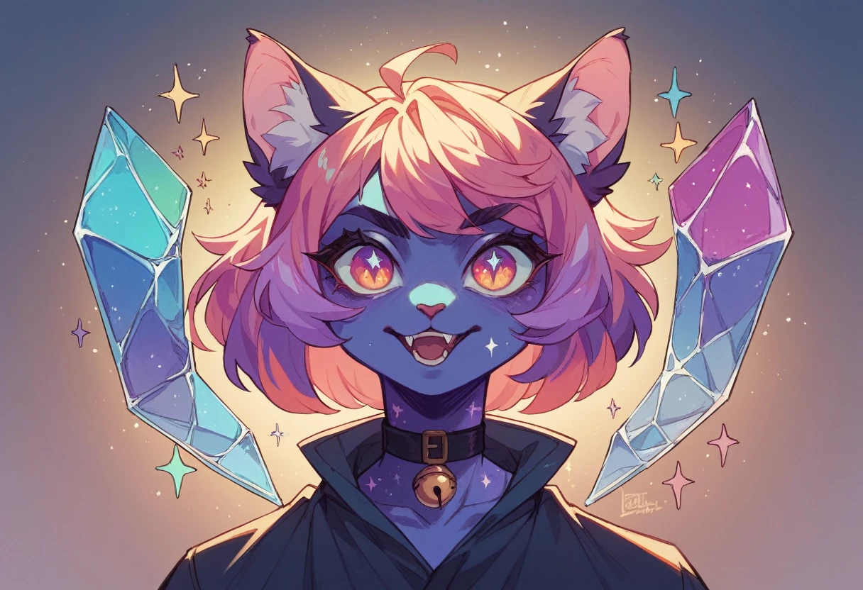 Colorful images、Cosmic colors、Stand glass look、Cat