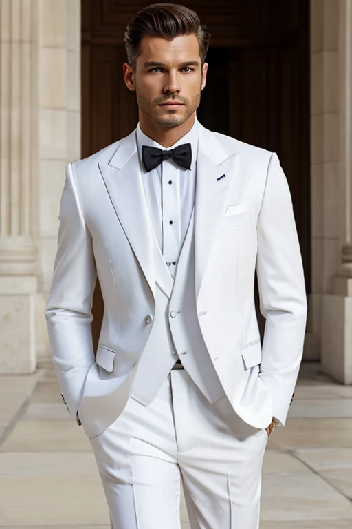man in a classic white suit