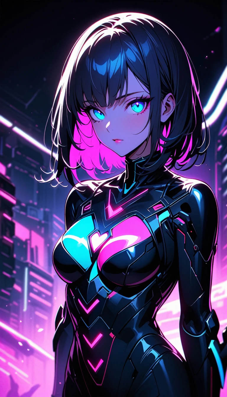 ((best quality)) , ((masterpiece)) , (detailed)，League of Legends Champion Z amidst, with a giant iron armoured body and glowing blue eyes, and an internal mechanical heart displayed on his chest, in the style of fantasy.,neonpunk style ， cyberpunk, vaporwave, neon, vibes, vibrant, stunningly beautiful, crisp, detailed, sleek, ultramodern, magenta highlights, dark purple shadows, high contrast, cinematic, ultra detailed, intricate, professional