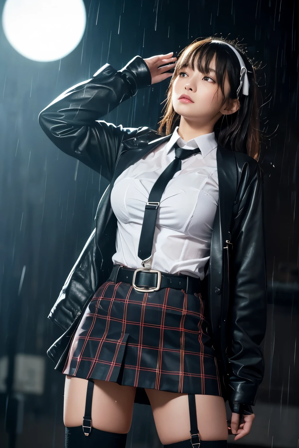 1 female, , high quality, masterpiece, Ultra-high resolution, , Cinema Lighting, , , 1 female, , high quality, masterpiece, Ultra-high resolution, , Cinema Lighting, , , And the suspenders with the cranes flying　　　Moderate breasts　 　 　　　　Large Breasts　 　 　　　　Small face　 　　　holster　　　　　　　 Lying in bed　Looking up　　　　Sweat 　　　belt　summer　脇Sweat 　Black Hole Gloves　suit　　　　 　garterbelt　Leg Links　ズボンにbelt　　holster　 　　Hands behind your back　 Anxious expression　Looking up　Anxious face　Knee-high　Knee socks　Knee-highソックス garterbelt　garter　ふとももにgarterbelt　Checkered mini skirt　Necktie Headband　ribbon　Panty shot　スカートの隙間 Armament　Handgun　handcuffs　Cable ties　レッグholster　holster 　　Hands behind your back　 Anxious expression　Looking up　Anxious face 足を横に開く　Armament　　Cable ties　レッグholster　holster　See-through clothing　heavy rain　Getting wet in the rain