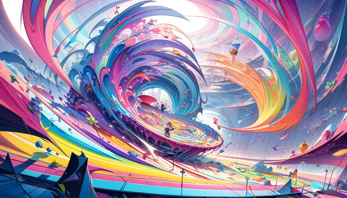 candy乐园, Aesthetic, vibrant colors candy乐园 wonderland gouache swirls detailed Candy art style! Fantastic、Playful and colorful! candy!!! 🍬🍭 candy乐园 art!! "Surrealism、Ultra Detail、High Detail, Digital Illustration Postmodernism, Art Station, Poster Art, Dynamic Lighting, Cartoon shading, Ray Traced Reflections