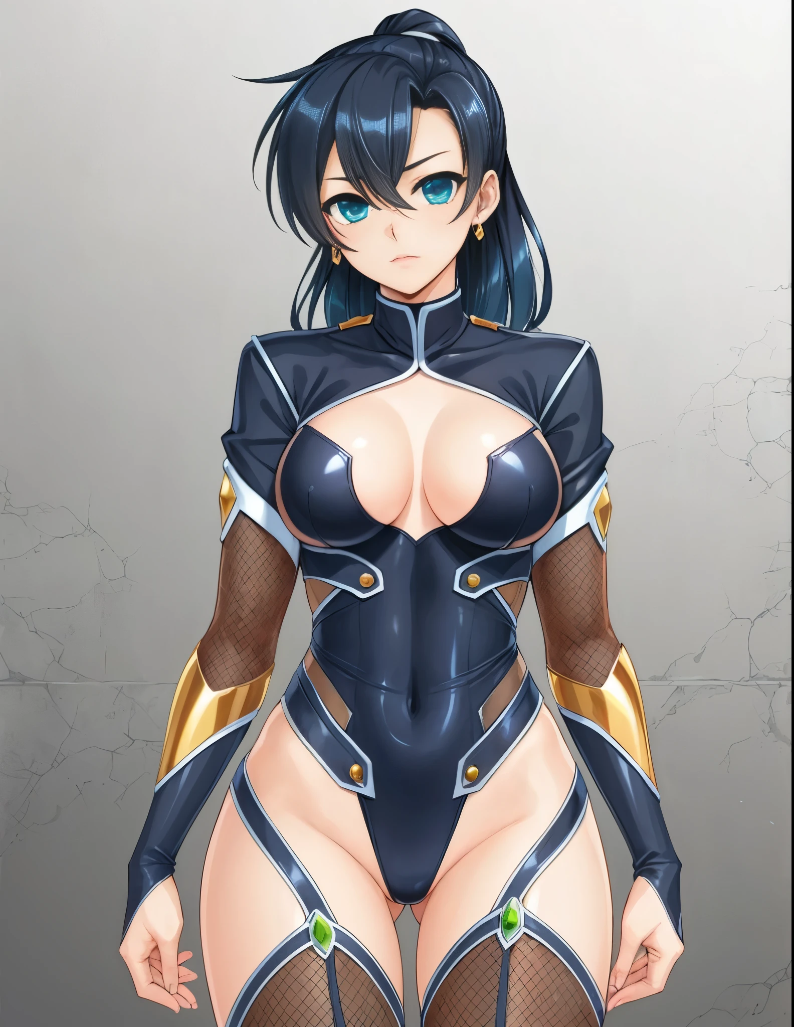 One girl, alone, Promotional Art, By Mika Picazo, masterpiece, Exposing shoulders, ponytail, View your viewers