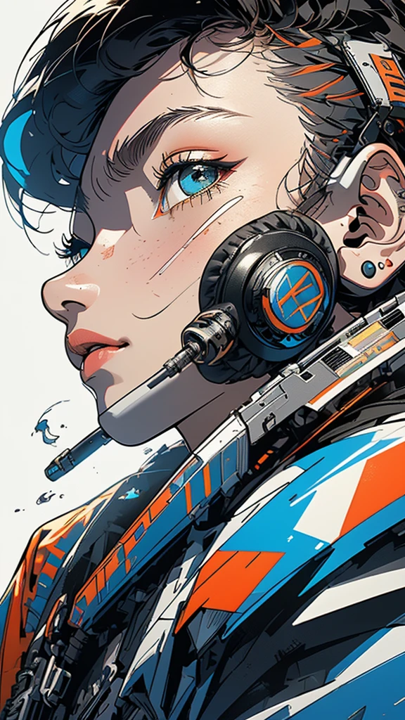 (((masterpiece, highest quality))),(((solo:1.2))),(((1girl:1.2))),32k wallpaper, very detailed, poster, vintage science fiction,(((((geometric cinematic movie poster))))), ((bauhaus)),(shape),(((abstract))),(mid century modern),(((((portfolio))))),(((((Close-up))))),(((((bust up))))),((((more various angle)))),((((highlight)))),((((heterochromia)))),(((complete. detailed face))),((((Extremely talented)))),(((((most complecated futristic machine))))),(Colorful color scheme),(((detailed unlimited complete equipment : headphone like a rail gun))),(((((Absolutely simple background))))),(((Texture for people : grunge))),