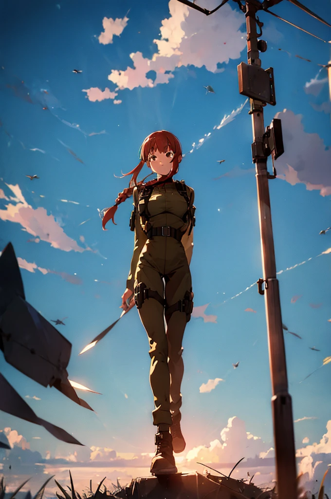 Soldier alone with good background