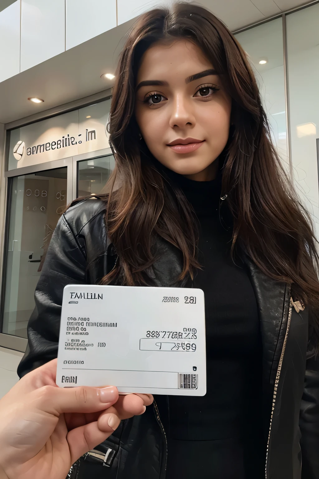 generate me talhya with an identity card in hand