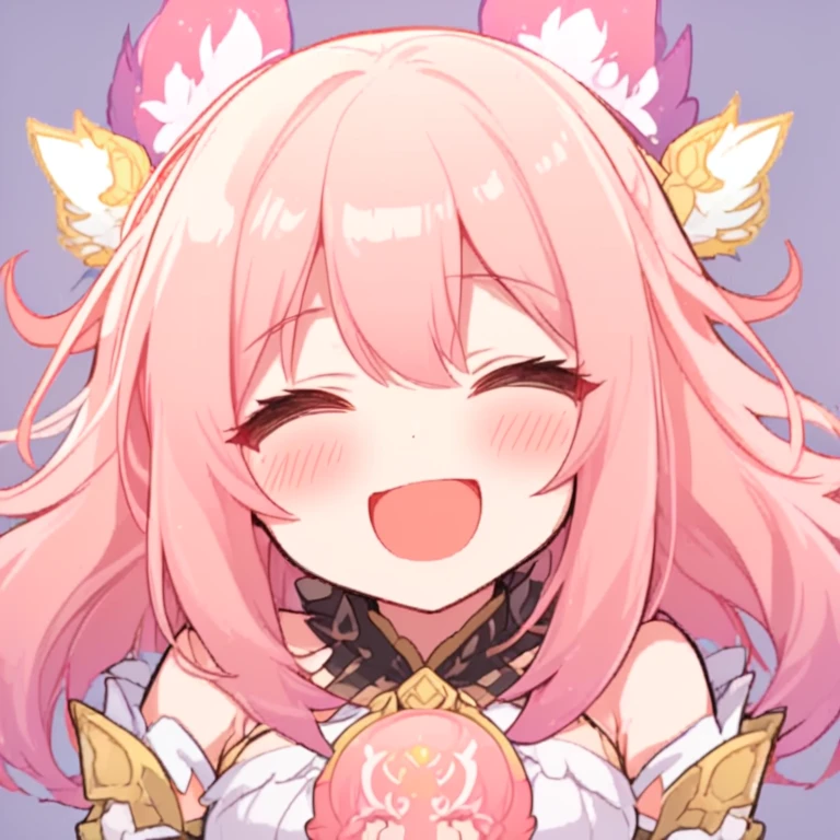 masterpiece, Highest quality, 8k, ((NSFW, Blowjob, 1boy, Black penis, cum shot)), Detailed pixel art, Vivid, Sheep, woman, 若いwoman, smile, cute, Directed at an angle, Open your mouth, Fluffy hair, Long Hair, Hair like sheep's hair, Pink Hair, eyebrow, 太いeyebrow