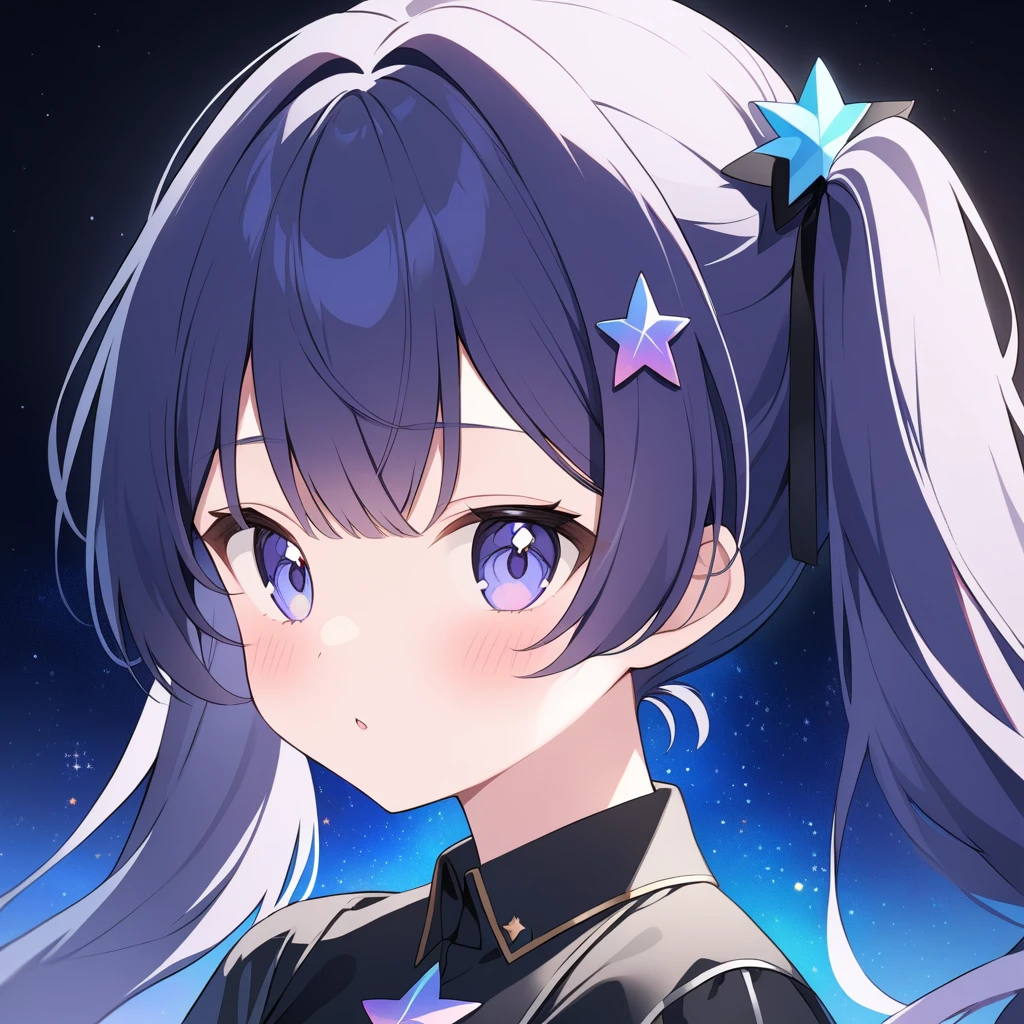 High quality,star girl,star accesorie,long twintails hair,galaxy shade