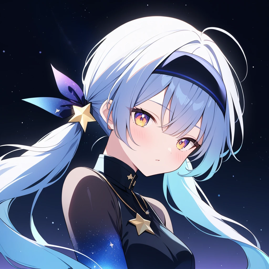 High quality,star girl,star accesorie,long twintails hair,galaxy shade