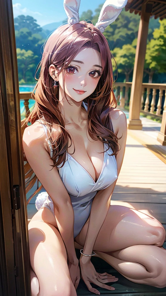(masterpiece:1.3, Highest quality, Ultra-high resolution, Very detailed), (Realistic, photoRealistic:1.4), Beautiful illustrations, Perfect lighting, Natural light, colorful, Written boundary depth, NFSW,
View your viewers, 1 Girl, Japanese, Perfect Face, Cute and symmetrical face, Shiny skin, (Large Breasts, seductive Thighs, Big Ass), Thighs, sum,
Beautiful Hair, Beautiful Face, Beautiful attention to detail, Beautiful clavicle, Beautiful body, Beautiful breasts, 美しいThighs, Beautiful feet, Beautiful fingers,
(Beautiful views), ((Jewelry Bonney)),(Captivating smile),(Bunny Costume)