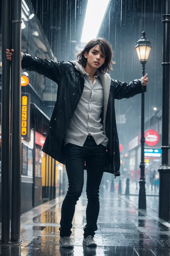 One in the Paris metro dancing in the rain
