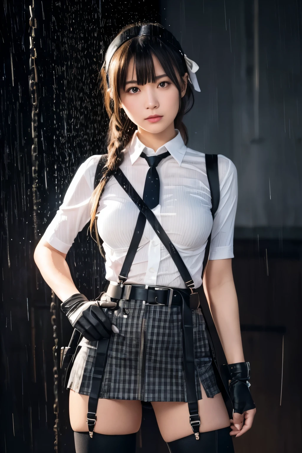 1 female, , high quality, masterpiece, Ultra-high resolution, , Cinema Lighting, , , 1 female, , high quality, masterpiece, Ultra-high resolution, , Cinema Lighting, , , And the suspenders with the cranes flying Moderate breasts Large Breasts Small face holster Lying in bed Looking up Sweat belt summer 脇Sweat Black Hole Gloves suit garterbelt Leg Links ズボンにbelt holster Hands behind your back Anxious expression Looking up Anxious face Knee-high Knee socks Knee-highソックス garterbelt garter ふとももにgarterbelt Checkered mini skirt Necktie Headband ribbon Panty shot スカートの隙間 Armament Handgun handcuffs Cable ties レッグholster holster Hands behind your back Anxious expression Looking up Anxious face 足を横に開く Armament Cable ties レッグholster holster See-through clothing heavy rain Getting wet in the rain