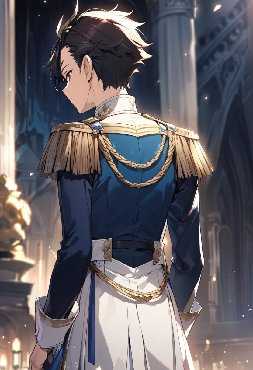 The young royal man turned his back on the anime