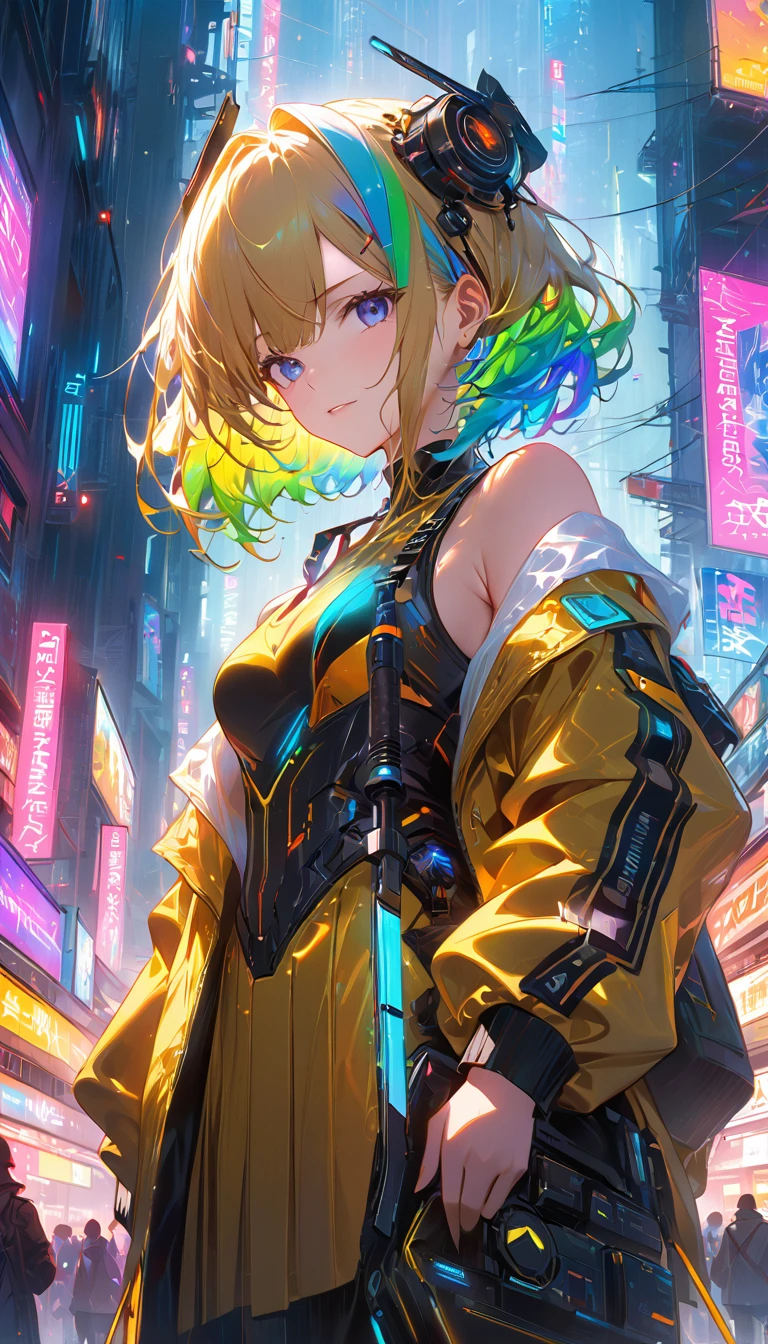 Browsing Caution,((masterpiece,Highest quality,4K)),score_9, score_8_Excellent, score_7_Excellent,anime,Rainbow Hair,Golden costume,anime girl, sword, Graduate School of Science - fi, Graduate School of Science - fi, Graduate School of Science - fi, Graduate School of Science - fi, Graduate School of Science - fi, Graduate School of Science - fi, Graduate School of Science, digital cyberpunk - anime art, badass anime 8 k, anime epic artwork, anime wallpaper 4 k, anime wallpaper 4K, anime art wallpaper 4K, anime art wallpaper 4 k, digital cyberpunk anime art,