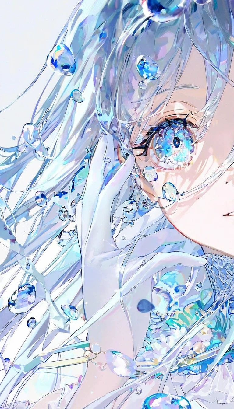 Very detailed,(Highest quality),((masterpiece)),(High resolution),original,Very detailed8K壁紙,(Very delicate and beautiful),Highest_hand,anime, (\Juninna\),Droplet-like pupils,White Background