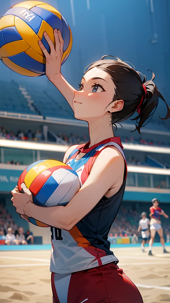 Playing volleyball at the Olympics