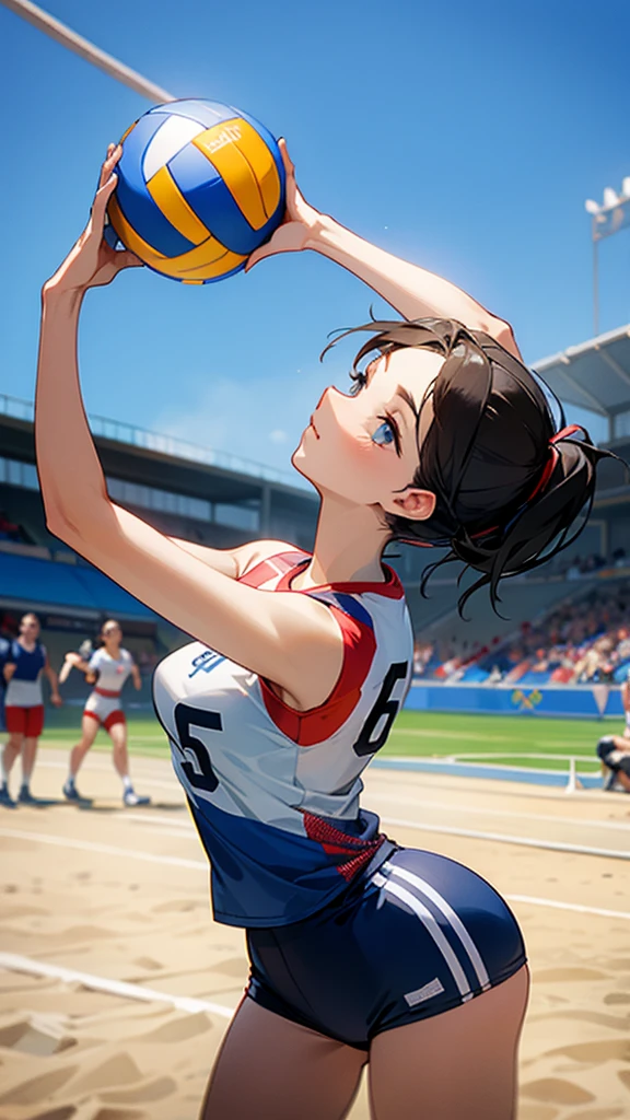 Playing volleyball at the Olympics