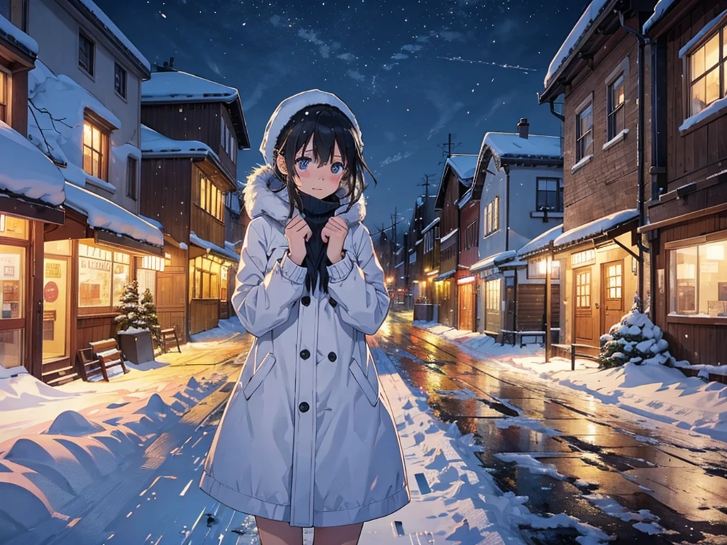 In the snow, in the town crying