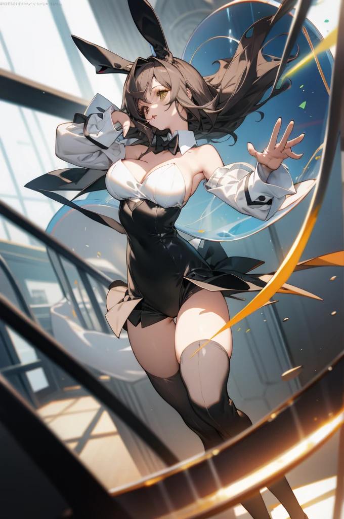 Black knee-high stockings,Big Breasts,Circle Glass,edgBunny,Bunny girl