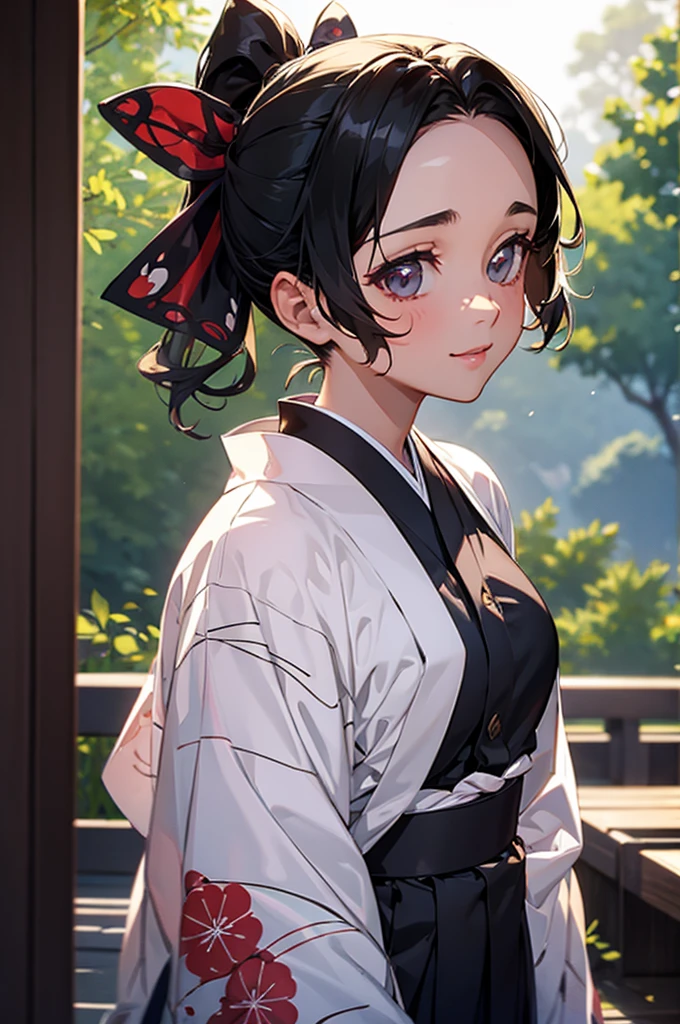 (((beautiful))), (((yukata, kimono))), ((Black Hair, ponytail, ribbon)), Small breasts, Sweat, (((Intricate details))), High resolution, ((Intricate details, Ultra-detailed)), whole body, Are standing, looking at the camera, Red cheeks, smile, night, shrine, Festivals,