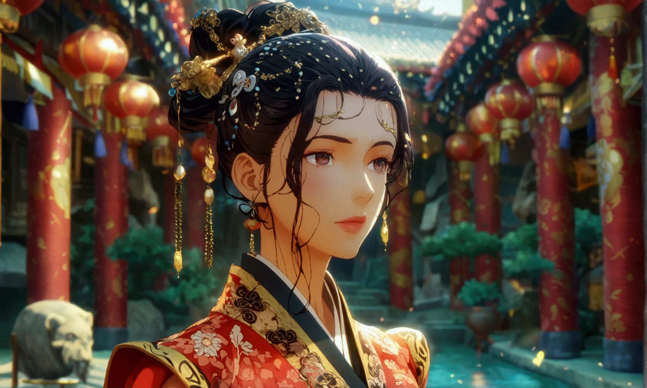 Man, Chinese-style tied hair, two elbow joints on each arm, abnormally long arms, Chinese-style clothing, "Anime character design inspired by One Piece, full of dramatic and impressive lighting, focus on the centralized character, impressive face, full of creative details, 4K ultra-fine design, scenery bathed in creativity, boasting 2D anime resolution clarity, HD anime graphics, high-octane rendering"