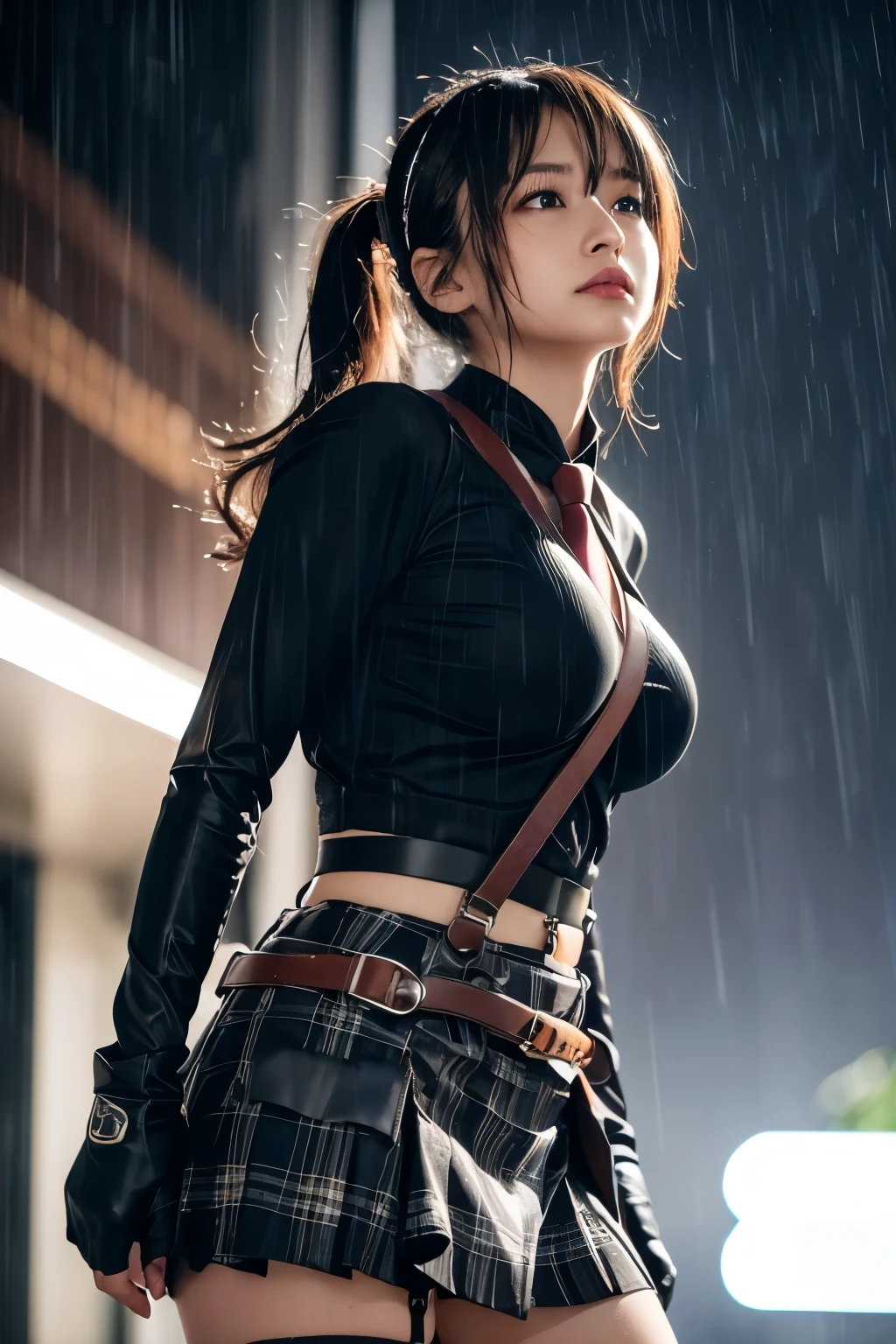 1 female, , high quality, masterpiece, Ultra-high resolution, , Cinema Lighting, , , 1 female, , high quality, masterpiece, Ultra-high resolution, , Cinema Lighting, suspenders Moderate breasts Small face holster Looking up Sweat belt summer 脇Sweat Black Hole Gloves garterbelt Leg Links ズボンにbelt holster Hands behind your back Anxious expression Looking up Anxious face Knee-high Knee socks Knee-highソックス garterbelt garter ふとももにgarterbelt Checkered mini skirt Necktie Headband ribbon Panty shot スカートの隙間 Armament Handgun handcuffs Cable ties レッグholster holster Hands behind your back Anxious expression Looking up Anxious face 足を横に開く Armament Cable ties レッグholster holster See-through clothing heavy rain Getting wet in the rain