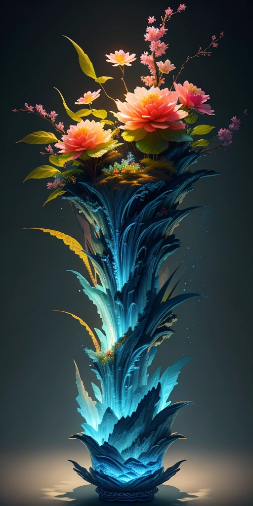 best quality, realistic, photorealistic, ultra detailed, "Mountain of Flower and Fruit+Fairy+Chinese Architecture" highly detailed carving on "southern ice" porcelain,Ultra wide angle,Accent Lighting,Volumetric Lighting,backlighting, (detailed light),((an extremely delicate and beautiful)),dramatic_shadow,ray_tracing,hdr