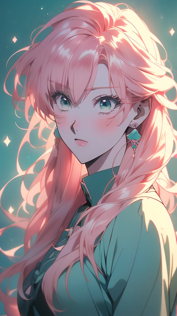 sad anime girl anime haikyuu girl anime drawing image 71771, 1girl, pink bow, solo, bow, long hair, looking at viewer, jewelry, earrings, blush, hair bow, upper body, bangs,(risheirmgardweitzner,pink_hair,aqua_eyes,:1.2),