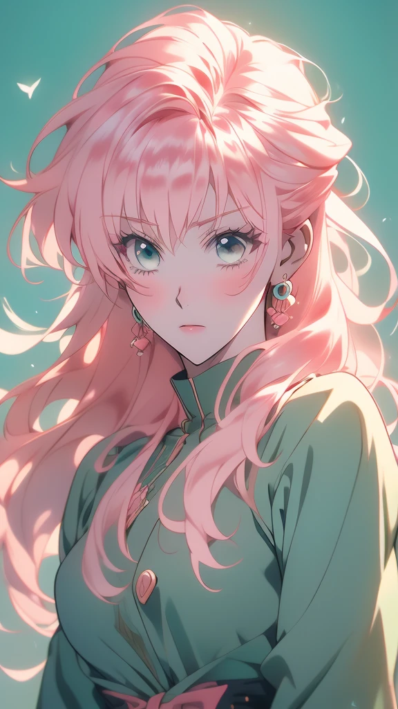 sad anime girl anime haikyuu girl anime drawing image 71771, 1girl, pink bow, solo, bow, long hair, looking at viewer, jewelry, earrings, blush, hair bow, upper body, bangs,(risheirmgardweitzner,pink_hair,aqua_eyes,:1.2), 