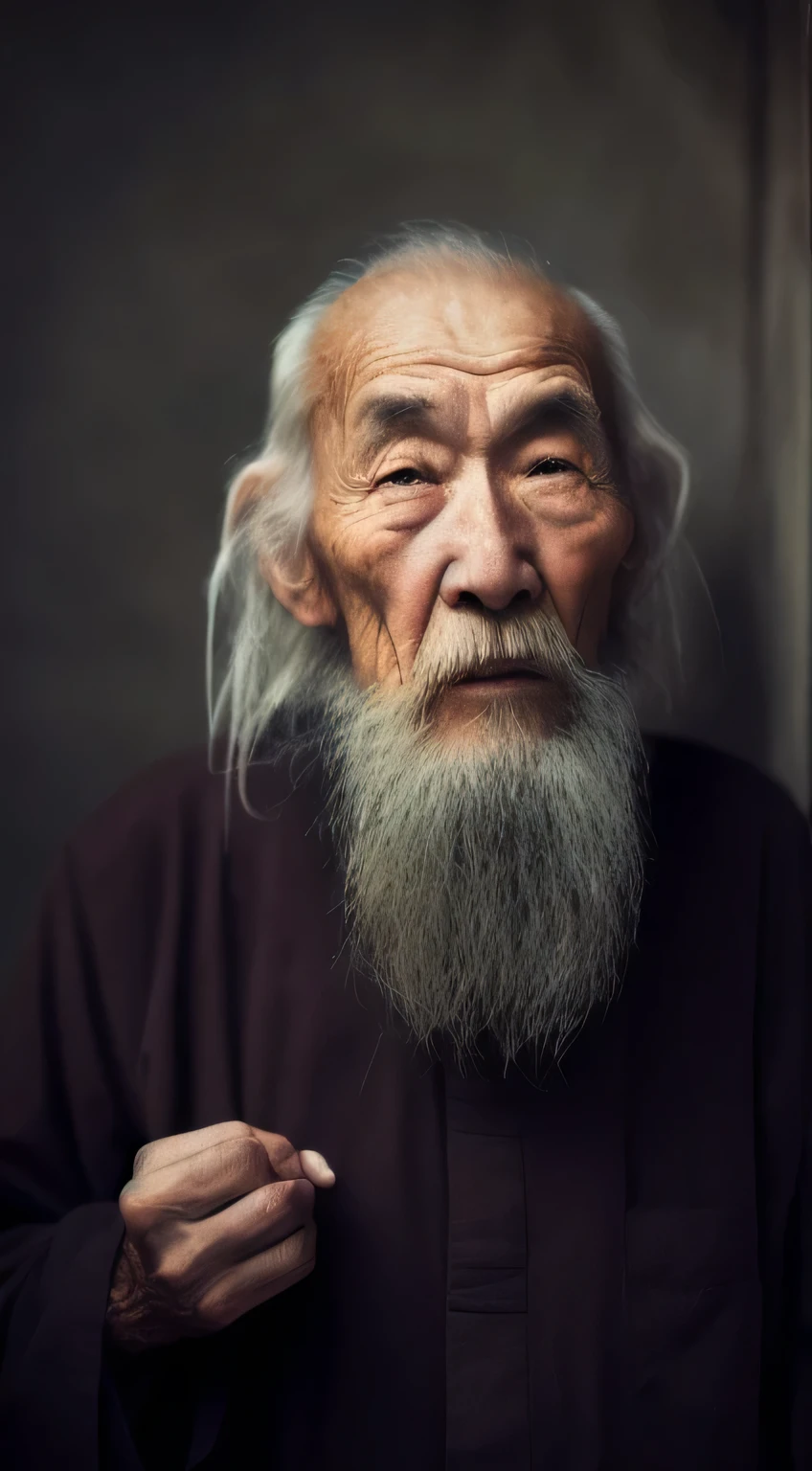 chinese,with a long beard,AAn old man, old man portrait, sharp looking portrait, peaceful expression, Wise old man, stunning portrait, Beautiful portrait, portrait photo of an old man, Old man, a old man, Serene expression, portrait of monk, of an old man, Portrait of an old man, Perfectly centered portrait,high definition