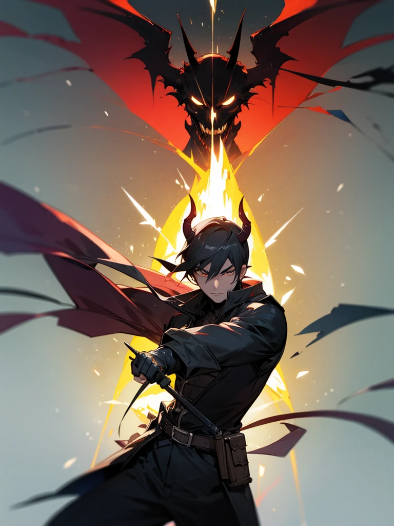 Demon Hunter Man demonstration There&#39;s a katana sword and it&#39;s really cool. ,Fully dressed, wearing an old Japanese outfit. ((One layer of clothing)) ((No muscles.))