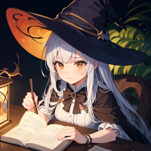 há uma witch segurando uma cesta,há uma insula,witch,insula,portraite,arte kawaii