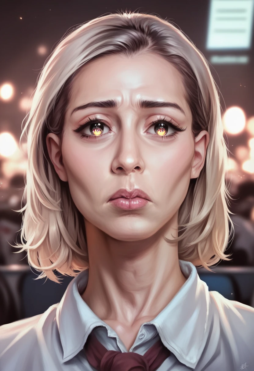 A boy being mocked by a senior girl at school, beautiful detailed eyes, beautiful detailed lips, extremely detailed eyes and face, long eyelashes, , sad expression, (best quality,4k,8k,highres,masterpiece:1.2),ultra-detailed,(realistic,photorealistic,photo-realistic:1.37),HDR,UHD,studio lighting,ultra-fine painting,sharp focus,physically-based rendering,extreme detail description,professional,vivid colors,bokeh,concept art